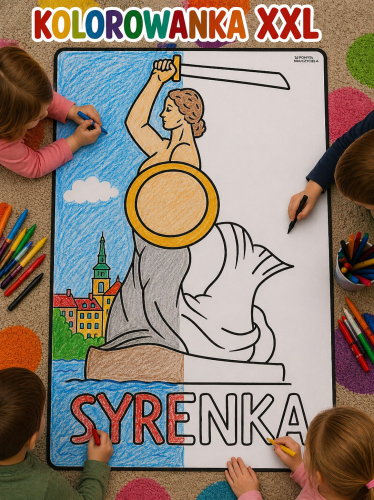 POLSKA  KOLOROWANKA XXL 12 STRON SYRENKA 