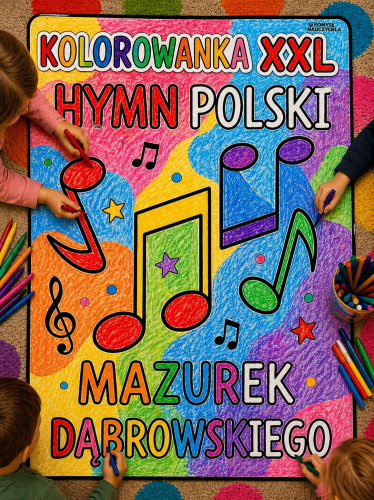 POLSKA  KOLOROWANKA 4 STRONY HYMN POLSKI