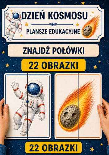 ZNAJDŹ POŁÓWKI KOSMOS 22 OBRAZKI
