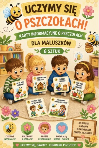 ZESTAW WYDRUKOWANY GOTOWY DO WYSYŁKI DZIEŃ PSZCZOŁY UCZYMY SIĘ O PSZCZOŁACH KARTY INFORMACYJNE