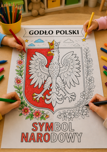 ZESTAW WYDRUKOWANY GOTOWY DO WYSYŁKI  POLSKA KOLOROWANKA XXL 16 STRON   