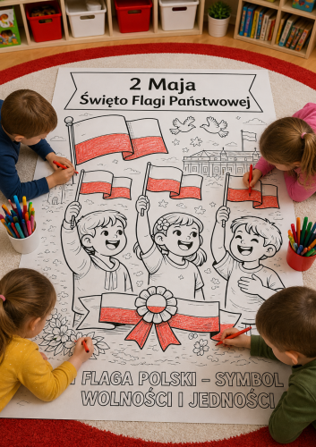 ZESTAW WYDRUKOWANY GOTOWY DO WYSYŁKI  POLSKA KOLOROWANKA XXL 16 STRON      