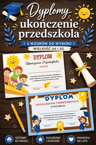 DYPLOM UKOŃCZENIA PRZEDSZKOLA ZESTAW NR 1.