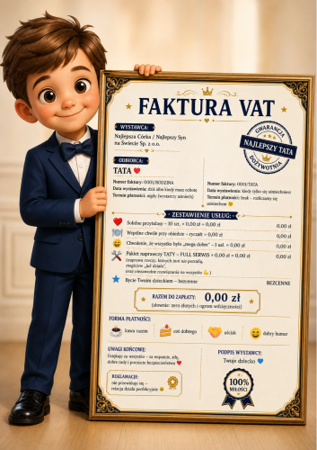 DZIEŃ MAMY I TATY | FAKTURA VAT DLA TATY + GRATIS KOLOROWANKA XXL 17 STRON