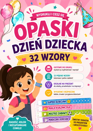 OPASKI NA DZIEŃ DZIECKA  KOLOROWE I CZRNO-BIAŁE 32/A4