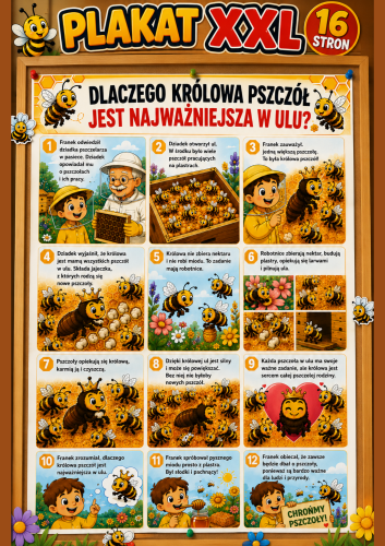 DLACZEGO KRÓLOWA PSZCZÓŁ JEST NAJWAŻNIEJSZA PLAKAT XXL 16 STRON