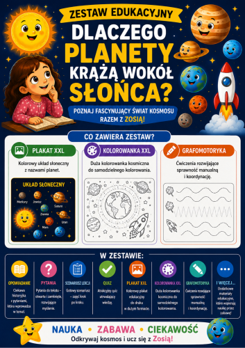 DLACZEGO PLANETY KRĄŻĄ WOKÓŁ SŁOŃCA ZESTAW POMOCY 54 STRONY