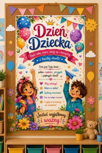 DEKORACJA DZIEŃ DZIECKA PLAKAT 12 STRON  