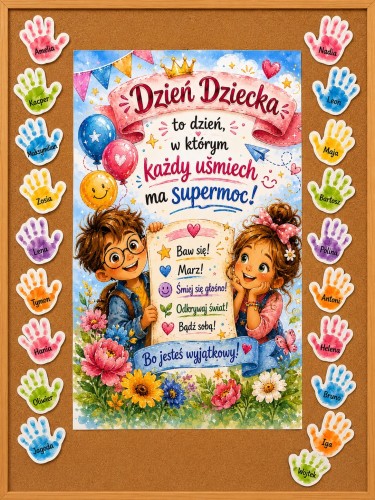 DEKORACJA DZIEŃ DZIECKA PLAKAT 9 i 16 STRON  