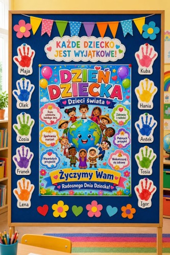 DEKORACJA XXL NA DZIEŃ DZIECKA PLAKAT 12 STRON 