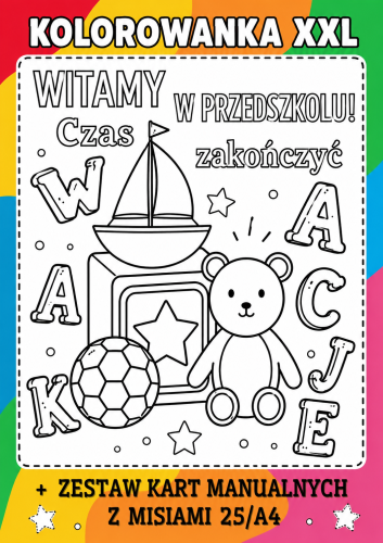CZAS ZAKOŃCZYĆ WAKACJE KOLOROWANKI XXL  9, 16  STRON