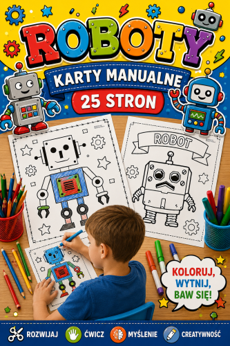KARTY MANUALNE Z ROBOTEM 25 KART A4