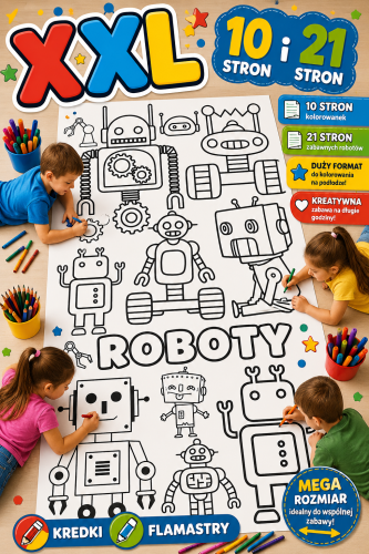 ROBOTY KOLOROWANKI XXL 10, 21 STRON 