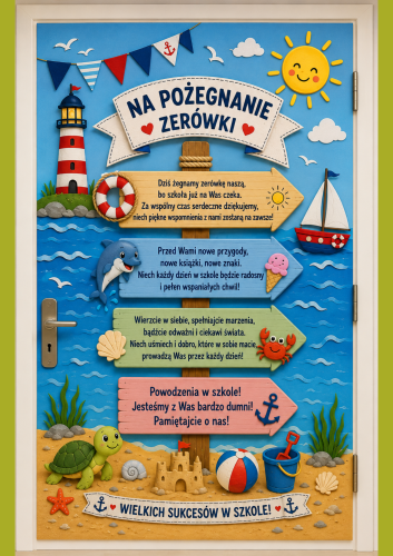 NA POŻEGNANIE ZERÓWKI DEKORACJA XXL 12 STRON + A4+A3