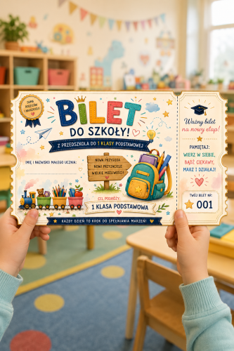 PREZENT BILET DO SZKOŁY OD 1 - 3 KLASY A3,A4