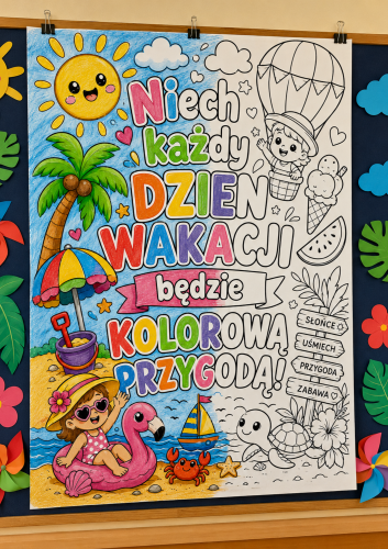 NIECH KAŻDY DZIEŃ WAKACJI BEDZIE ...  KOLOROWANKA XXL 16 STRON +A3+A4