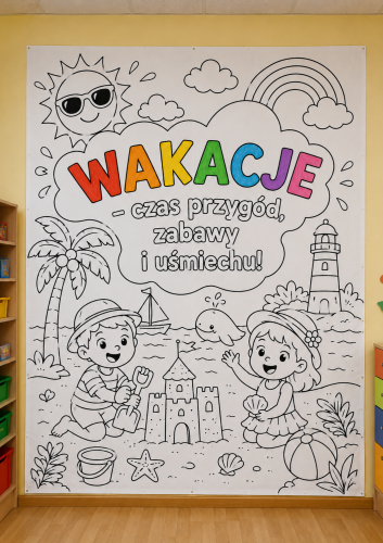 WAKACJE CZAS PRZYGÓD KOLOROWANKA XXL 12 STRON +A3+A4