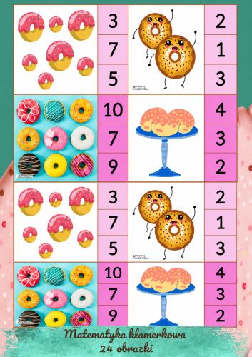 LICZENIE KLAMERKOWE PĄCZKI - 24 OBRAZKI 