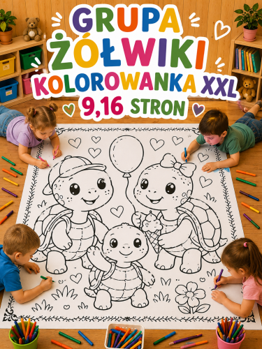 GRUPA ŻÓŁWIKI KOLOROWANKA XXL 16/A4