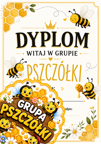 OPASKI I MEDALE KOLOROWE I  DO KOLOROWANIA + DYPLOM WITAJ W GRUPIE PSZCZÓŁKI 10 STRON