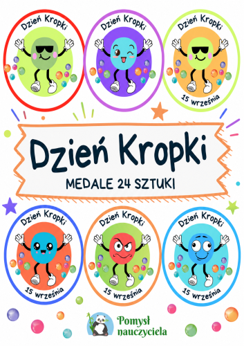 DZIEŃ KROPKI MEDALE - 24 SZTUKI 