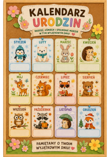 KALENDARZ URODZIN DO EDYCJI IMION A4,A3 - RAZEM 25 STRON 
