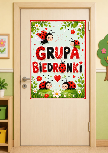 DEKORACJA XXL PLAKAT GRUPA BIEDRONKI A4,A3,  9 STRON 
