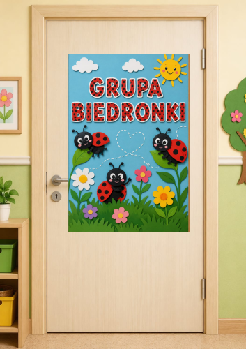DEKORACJA XXL PLAKAT GRUPA BIEDRONKI A4,A3,  9 STRON 