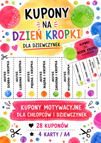 KUPONY NA DZIEŃ KROPKI - 28 KART Z KUPONAMI
