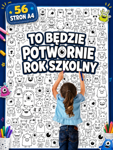 POTWORNIE FAJNY ROK DLA STARSZYCH MEGA XXXXL - 56 STRON KOLOROWANKA XXL 