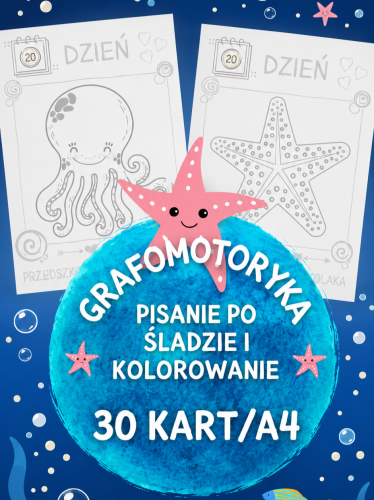 PISANIE PO ŚLADZIE - DZIEŃ PRZEDSZKOLAKA 30 KART