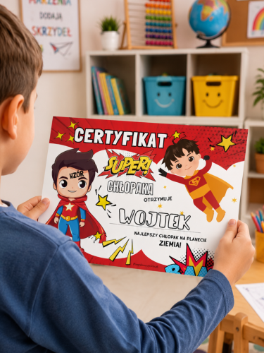 CERTYFIKAT SUPER CHŁOPAKA WZÓR NR 1