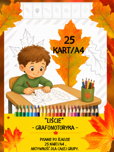 PISANIE PO ŚLADZIE JESIENNE LIŚCIE - 25 WZORÓW