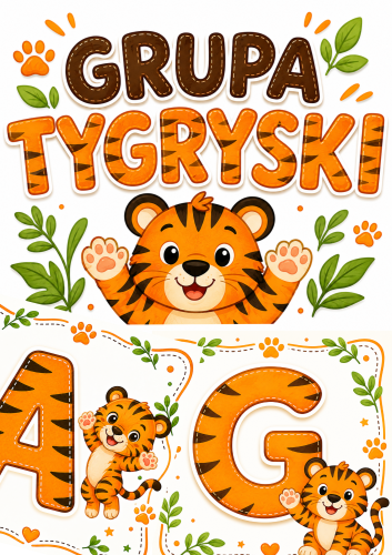 GRUPA TYGRYSKI NAPIS 13 STRON + NAPIS NA DRZWI  