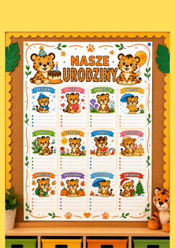 NASZE URODZINY -  DEKORACJA, PLAKAT XXL - A4, A3, 6,12  STRON 