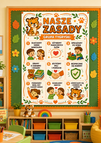 NASZE ZASADY - DEKORACJA PLAKAT XXL - A4, A3, 9 STRON 