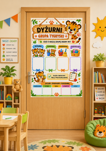 DYŻURNI GRUPA TYGRYSKI - DEKORACJA PLAKAT XXL - A4, A3, 9 STRON 