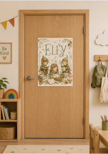 NAPIS ELFY DEKORACJA/PLAKAT XXL NA GAZETKĘ, DRZWI - A4, A3, 6, 9 STRON  
