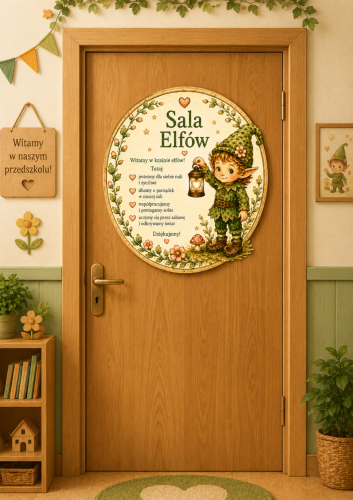 SALA ELFÓW DEKORACJA/PLAKAT XXL NA GAZETKĘ, DRZWI - A4, A3, 9 STRON  