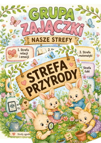 GRUPA ZAJĄCZKI-  STREFY ZGODNIE Z NOWĄ PODSTAWA WYCHOWANIA PRZESZKONEGO;  9 WZORÓW