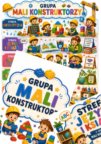 GRUPA MALI KONSTRUKTORZY - STREFY ZGODNIE Z NOWĄ PODSTAWA WYCHOWANIA PRZEDSZKOLNEGO 9 WZORÓW 