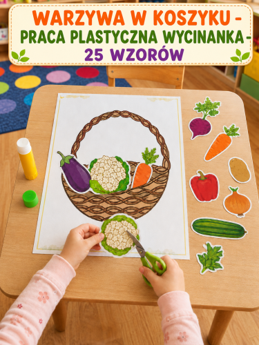 WARZYWA W KOSZYKU - WYCINANKA 