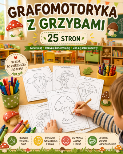 GRAFOMOTORYKA Z GRZYBAMI - 25 STRON 
