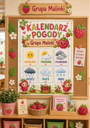 GRUPA MALINKI KALENDARZ POGODY - DEKORACJA/PLAKAT XXL  - A4, A3, 9 STRON