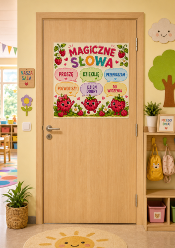 GRUPA MALINKI MAGICZNE SŁOWA - DEKORACJA/PLAKAT XXL  - A4, A3, 6, 9 STRON