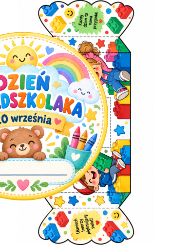 DYPLOM + MEDAL + 2x CUKIEREK NA PREZENT ZESTAW NA DZIEŃ PRZEDSZKOLAKA -  4 STRONY 