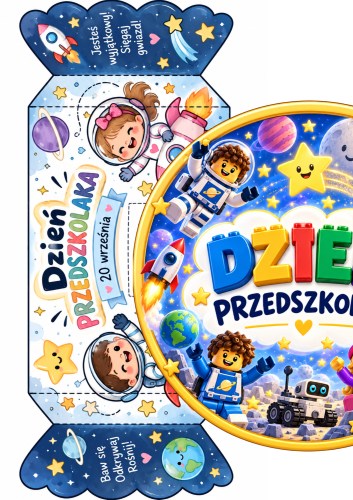 DYPLOM + MEDAL + 2x CUKIEREK NA PREZENT ZESTAW NA DZIEŃ PRZEDSZKOLAKA -  4 STRONY 