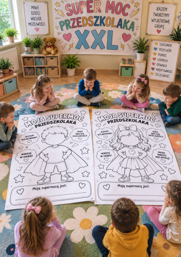 SUPERMOC PRZEDSZKOLAKA 2X KOLOROWANKI XXL KAŻDA PO 12 STRON. RAZEM 24 STRONY 