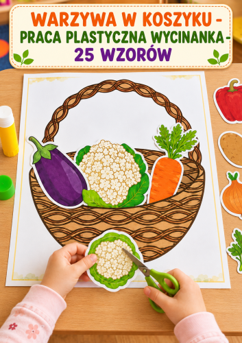 WARZYWA W KOSZYKU - WYCINANKA - 25 WZORÓW