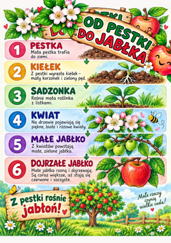 OD PESTKI DO JABŁKA -   STRON  8 ELEMENTÓW + PLAKAT XXL 9 STRON.  RAZEM 13 STRON  